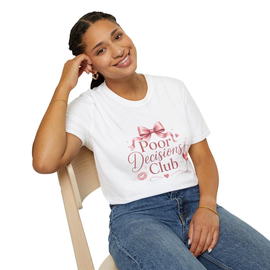 Poor Decisions Club Funny Wine Lover Women Tee