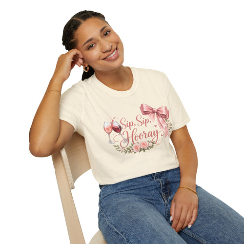 Sip Sip Hooray Summer Celebration Floral Women Tee