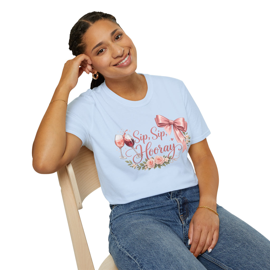 Sip Sip Hooray Summer Celebration Floral Women Tee